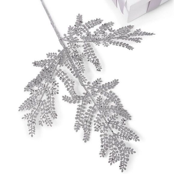 HOLIDAY LANE Jeweled Elegance Silver-Tone Leaf Pick - Picture 1 of 1